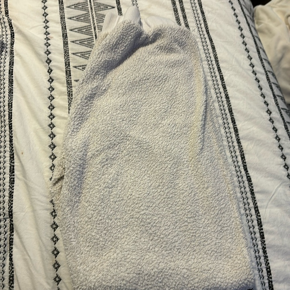Cream fuzzy pajama pants